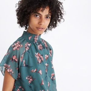 Madewell Mockneck Top in Butterfly Garden